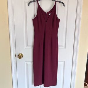 DRESS THE POPULATION Lyla Crepe Cocktail dress (Burgundy)